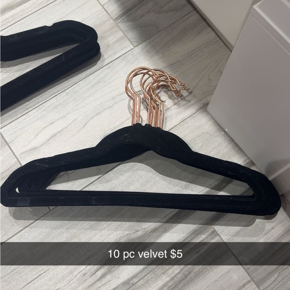 Black Velvet Hangers with  Rose Gold Hooks(Mini/Kids size)(Ships from OR)